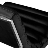 Caviar Bonded Leather & Steel Lounge Accent Chair in Black - Side View