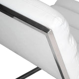Caviar Bonded Leather & Steel Lounge Accent Chair in White - Top-Down View