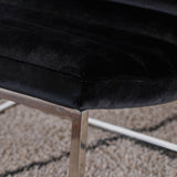 Glorie Black Velvet Sofa Accent Chair ArmChair - Side View