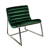 Glorie Emerald/Green Velvet Sofa Accent Chair ArmChair - 45-Degree Angle