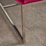 Glorie Garnet/Red Velvet Sofa Accent Chair ArmChair - Front View
