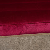 Glorie Garnet/Red Velvet Sofa Accent Chair ArmChair - Side View