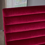Glorie Garnet/Red Velvet Sofa Accent Chair ArmChair - Top-Down View