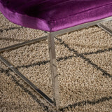 Glorie Plum Velvet Sofa Accent Chair ArmChair - Side View