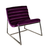 Glorie Plum Velvet Sofa Accent Chair ArmChair - 45-Degree Angle