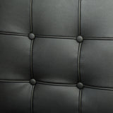 Pandora Modern Bonded Leather Dining Chair in Black - Side View