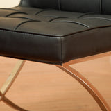 Pandora Modern Bonded Leather Dining Chair in Black - Top-Down View