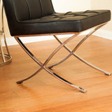 Pandora Modern Bonded Leather Dining Chair in Black - 45-Degree Angle