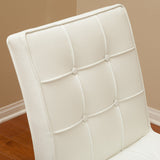 Pandora Modern Bonded Leather Dining Chair in White - Side View