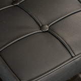 Pandora Bonded Leather & Steel Bar Stool in Black - Front View