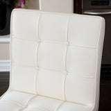 Pandora Bonded Leather & Steel Bar Stool in White - Side View