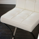 Pandora Bonded Leather & Steel Bar Stool in White - Top-Down View