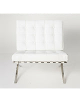 White Barcelona Chair - Classic Version - Replica - Front View