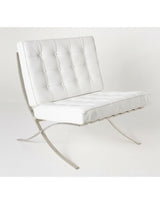 White Barcelona Chair - Classic Version - Replica - Side View
