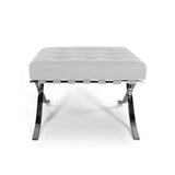 White Barcelona Ottoman - Classic Version - Replica - Front View