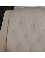 Canberra Fabric Armchair & Ottoman in Begie  Linen - Front View