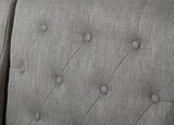 Canberra Fabric Armchair & Ottoman in Grey Linen - Top-Down View