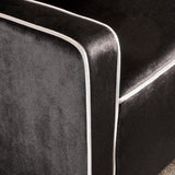Lara Two Tone Tufted Black New Velvet Club Armchair - Side View
