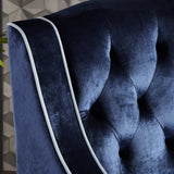 Lara Two Tone Tufted Cobalt New Velvet Club Armchair - Front View
