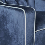 Lara Two Tone Tufted Cobalt New Velvet Club Armchair - Side View
