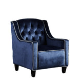 Lara Two Tone Tufted Cobalt New Velvet Club Armchair - Top-Down View