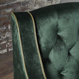 Lara Two Tone Tufted Emerald New Velvet Club Armchair - Front View