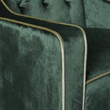 Lara Two Tone Tufted Emerald New Velvet Club Armchair