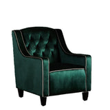 Lara Two Tone Tufted Emerald New Velvet Club Armchair - Top-Down View