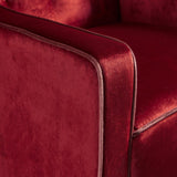 Lara Two Tone Tufted Garnet New Velvet Club Armchair - Front View