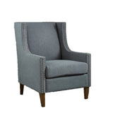 Cecilia Classic Studded Light Grey Wingback Club Armchair - Top-Down View