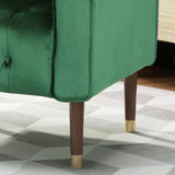 Lewisham Emerald Tufted Velvet Armchair - Front View