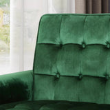Lewisham Emerald Tufted Velvet Armchair - Side View