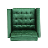 Lewisham Emerald Tufted Velvet Armchair - Top-Down View