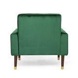 Lewisham Emerald Tufted Velvet Armchair - 45-Degree Angle