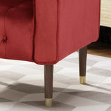Lewisham Garnet Tufted Velvet Armchair - Front View