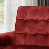 Lewisham Garnet Tufted Velvet Armchair - Side View