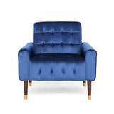 Lewisham Navy Blue Tufted Velvet Armchair - Top-Down View