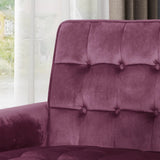 Lewisham Raisin Tufted Velvet Armchair - Front View