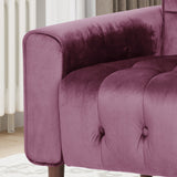 Lewisham Raisin Tufted Velvet Armchair - 45-Degree Angle