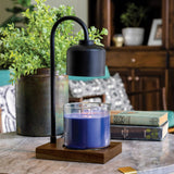 Black & Wood Arched Lamp - Front View