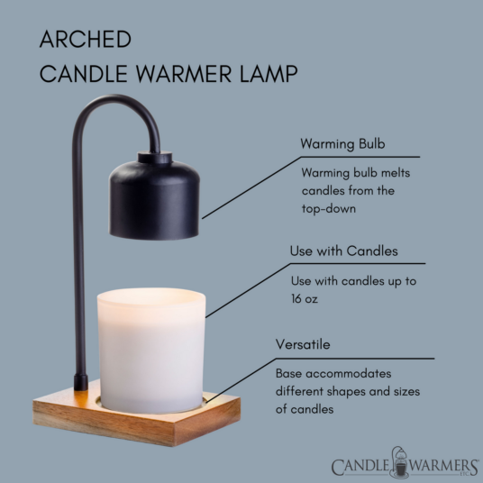 Black & Wood Arched Lamp