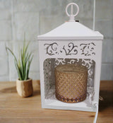 White Cottage Lantern - Side View