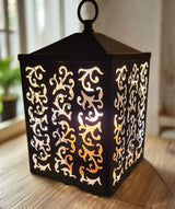 White Cottage Lantern - 45-Degree Angle