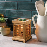 Wood & Cane Vintage Bulb Illumination Warmer - Front View