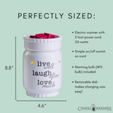 Live Laugh Love Illumination Warmer - Top-Down View