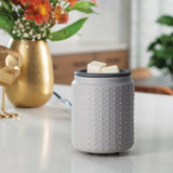 Gray Hobnail Flip Dish Wax Warmer - Front View