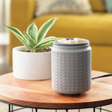 Gray Hobnail Flip Dish Wax Warmer - Side View