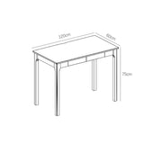 Mitch Solid Wood Study Desk /Rubberwood/Minimal Assembly/White - Top-Down View