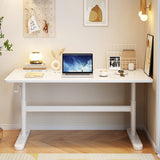 White Height-Adjustable Study Desks/Solid Wood Study Desk/Home Office/1M/1.2M - Top-Down View