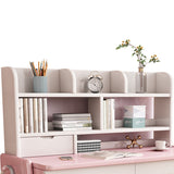 Ave Solid Wood Study Desk with Shelf and Drawers/Bookcase/Rubberwood - Top-Down View